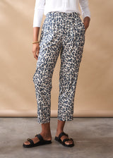 Light grey slim fit leopard trousers