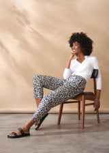 Light grey slim fit leopard trousers