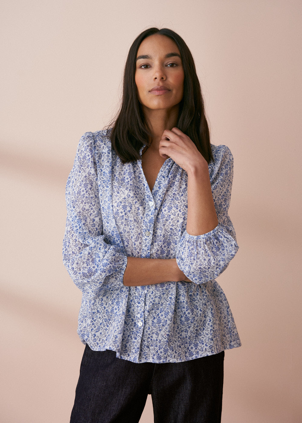 Riley Cotton Print Shirt | Tops & Blouses | BUSBY & FOX – Busby & Fox