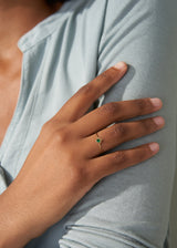 BASIL ROUND STONE RING - GREEN