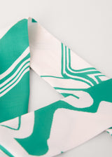 Green white abstract print neck tie