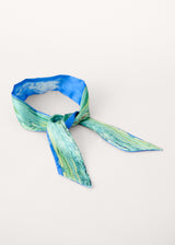 Green meadow print neck scarf