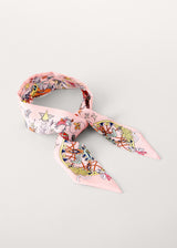 Pale pink illustrated neck tie