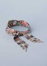 Portrait print satin neck tie
