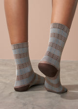 RANDI PATTERNED SOCKS - BROWN