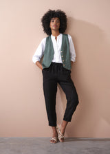 Green button up waistcoat