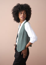 Green button up waistcoat