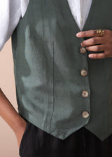 Green button up waistcoat