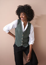 Green button up waistcoat