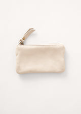Off white small leather purse with zip
