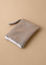 Champagne gold metallic coin purse with zip