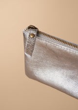 Champagne gold metallic coin purse with zip