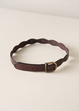 SUTTON SCALLOP BELT - DARK BROWN