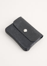 Black metallic leather purse
