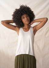 Soft off white jersey vest top