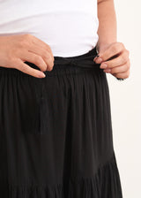 Black tiered maxi skirt