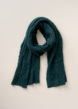 WILMA WAFFLE SCARF - DARK GREEN