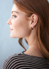 Mixed metal twisted hoop earrings