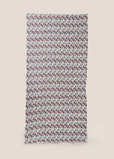 Waffle beach towel with blue and red fish pattern