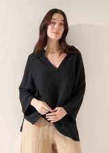 ADELE COTTON TOP - BLACK
