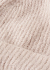 COLLEEN RIBBED BEANIE HAT - CREAM