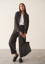 ZAYA STUD SHOPPER BAG - BLACK