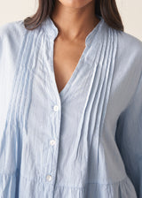 DYLAN PINTUCK SHIRT - BLUE