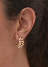 BRONTE BEADED EARRINGS - WHITE