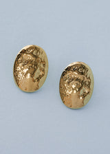 Gold hammered stud earrings