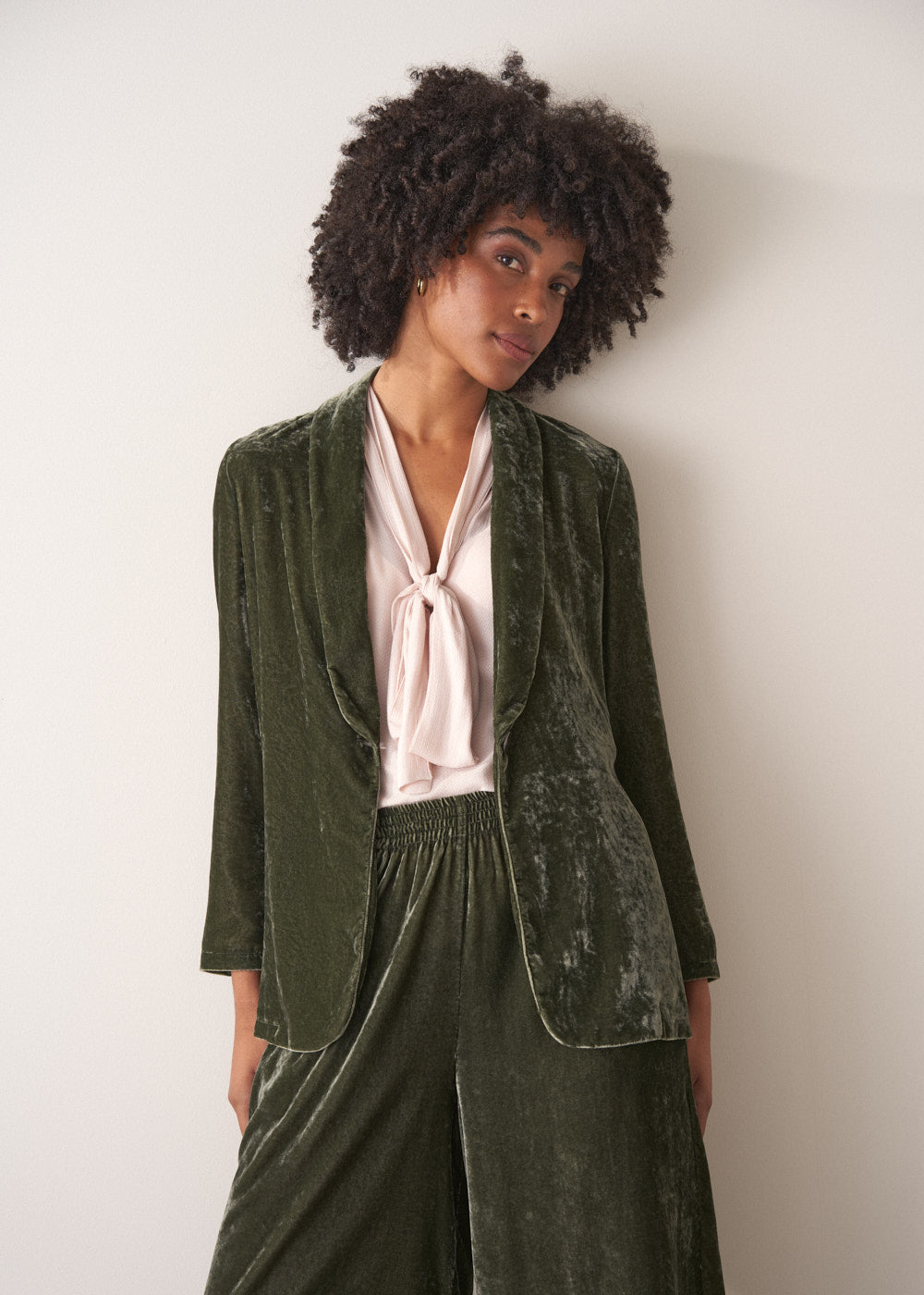 Giselle Velvet Jacket - Grey Green | Jacket | BUSBY & FOX
