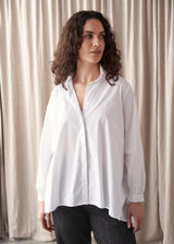 HARLOW LONG LINE SHIRT - WHITE