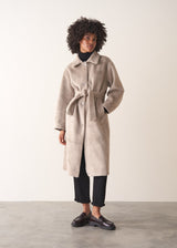 HARPER FAUX FUR COAT - GREIGE