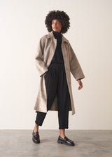 HARPER FAUX FUR COAT - GREIGE