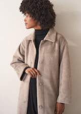 HARPER FAUX FUR COAT - GREIGE