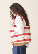 SABRINA CHECK WOVEN BAG - RED