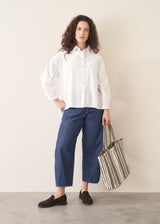 THEODORA STRIPE WOVEN BAG - KHAKI