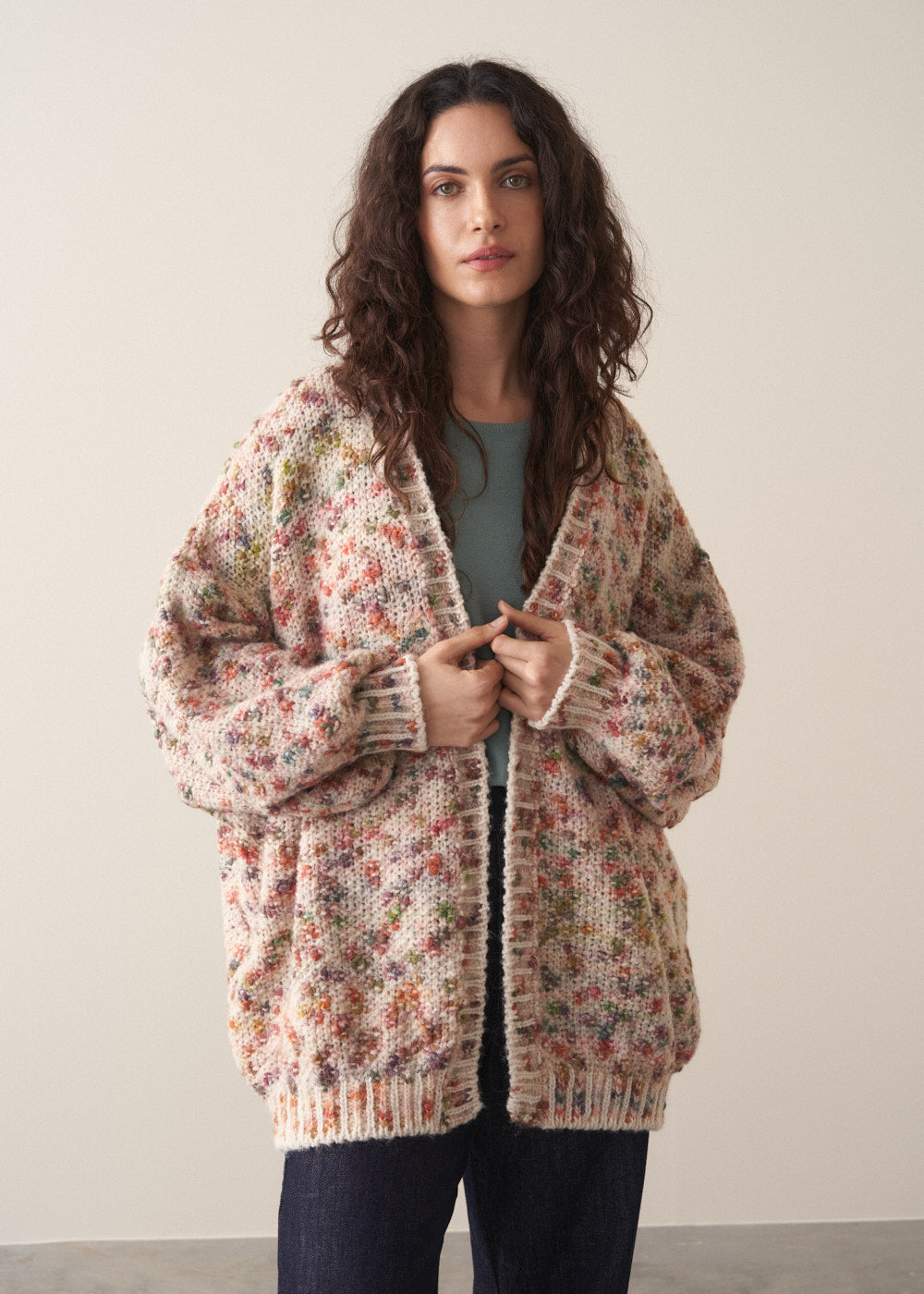 Jeanie Space Dye Knitted Cardigan | Knitwear | BUSBY & FOX – Busby