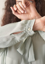 TATE SILK MIX SHIRT- SAGE