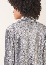 Silver sequin blazer jacket