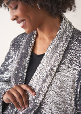 Silver sequin blazer jacket