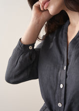 ZORA LINEN JUMPSUIT - CHARCOAL