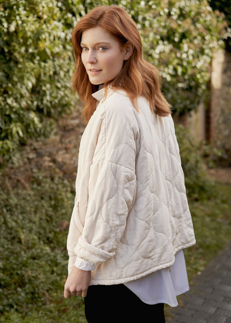 ANNELIE QUILTED JACKET - OFF WHITE