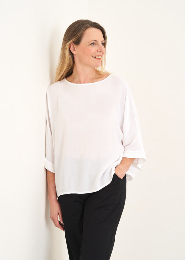 White floaty crepe top