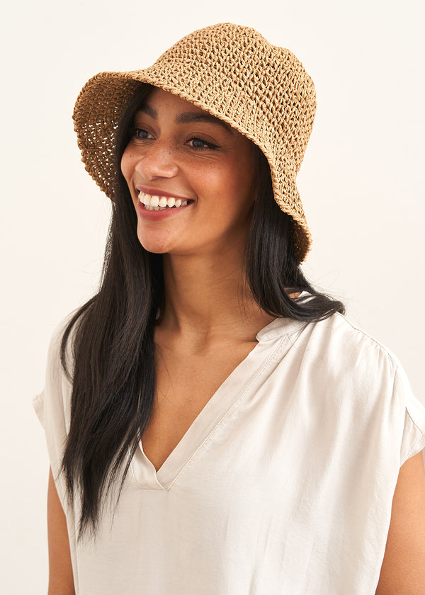 Cream soft sun hat