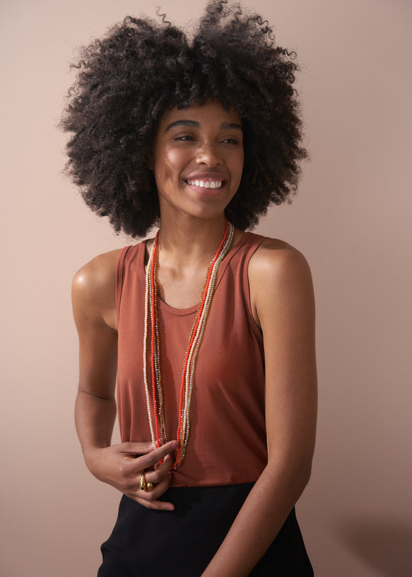 JULI CRYSTAL NECKLACE - CLEAR CHAMPAGNE
