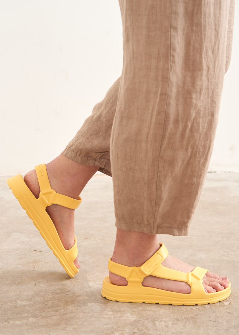 Pale yellow rubber sandals