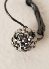 Small silver and black crystal 'disco ball' earrings