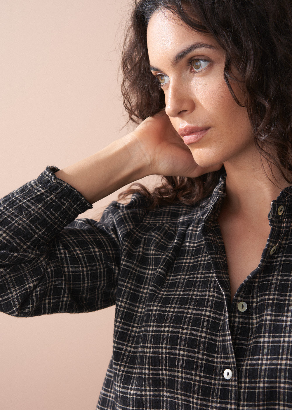 Agatha Cotton Check Shirt | Tops | BUSBY & FOX
