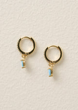 Small hoop earrings with turquoise stones
