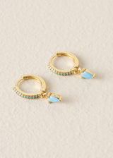 Small hoop earrings with turquoise stones